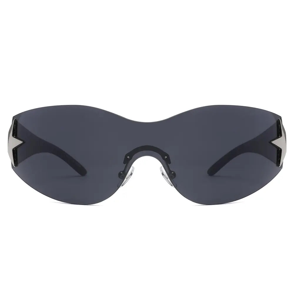 Juego de 12 gafas de sol de aviador negras y plateadas con montura angular y lentes gris oscuro, modelo SA944