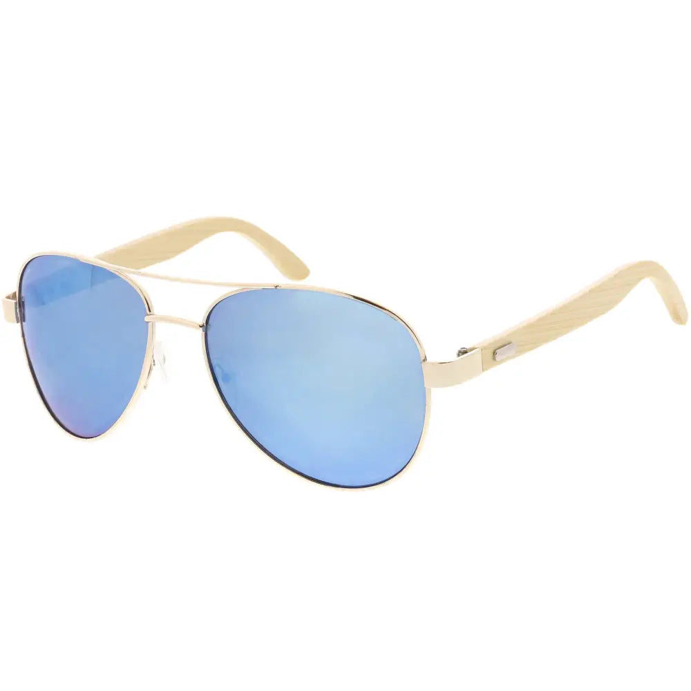Gafas de sol de aviador elegantes con montura metálica y lentes tintados para un look clásico y a la moda.