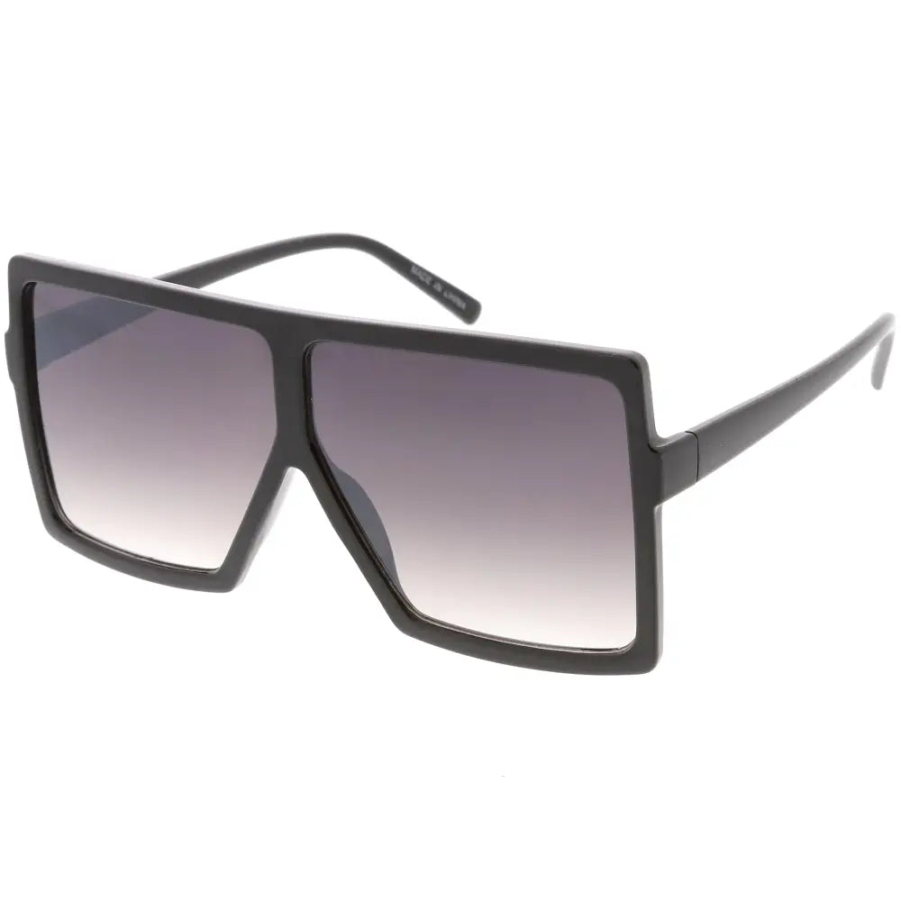 Black oversized square-frame sunglasses with gradient gray lenses w3374 set of 12