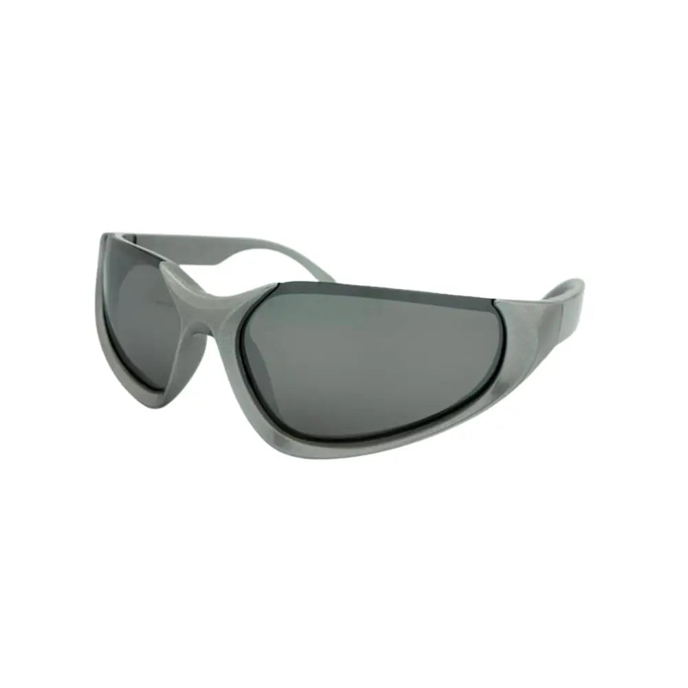 Gray plastic-framed sunglasses with dark gray reflective lenses and a sleek modern design set of 12 W3536