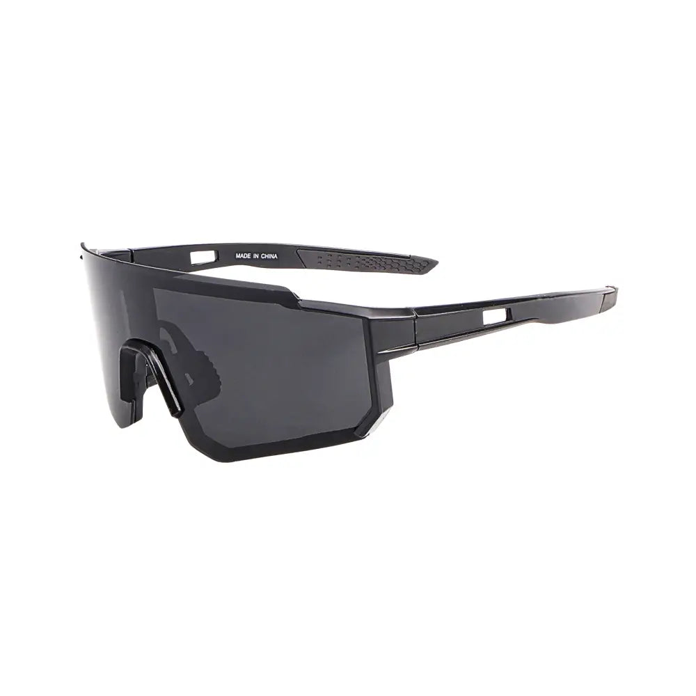 Black sport sunglasses w3600 set of 12 with sleek modern black frames and dark gray lenses